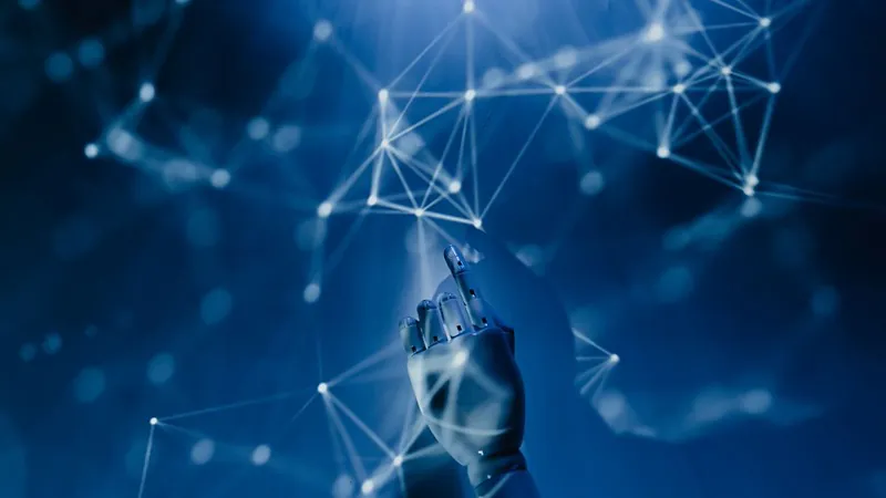 Representação de uma rede conectada, imagem de tecnologia e inteligência artificial