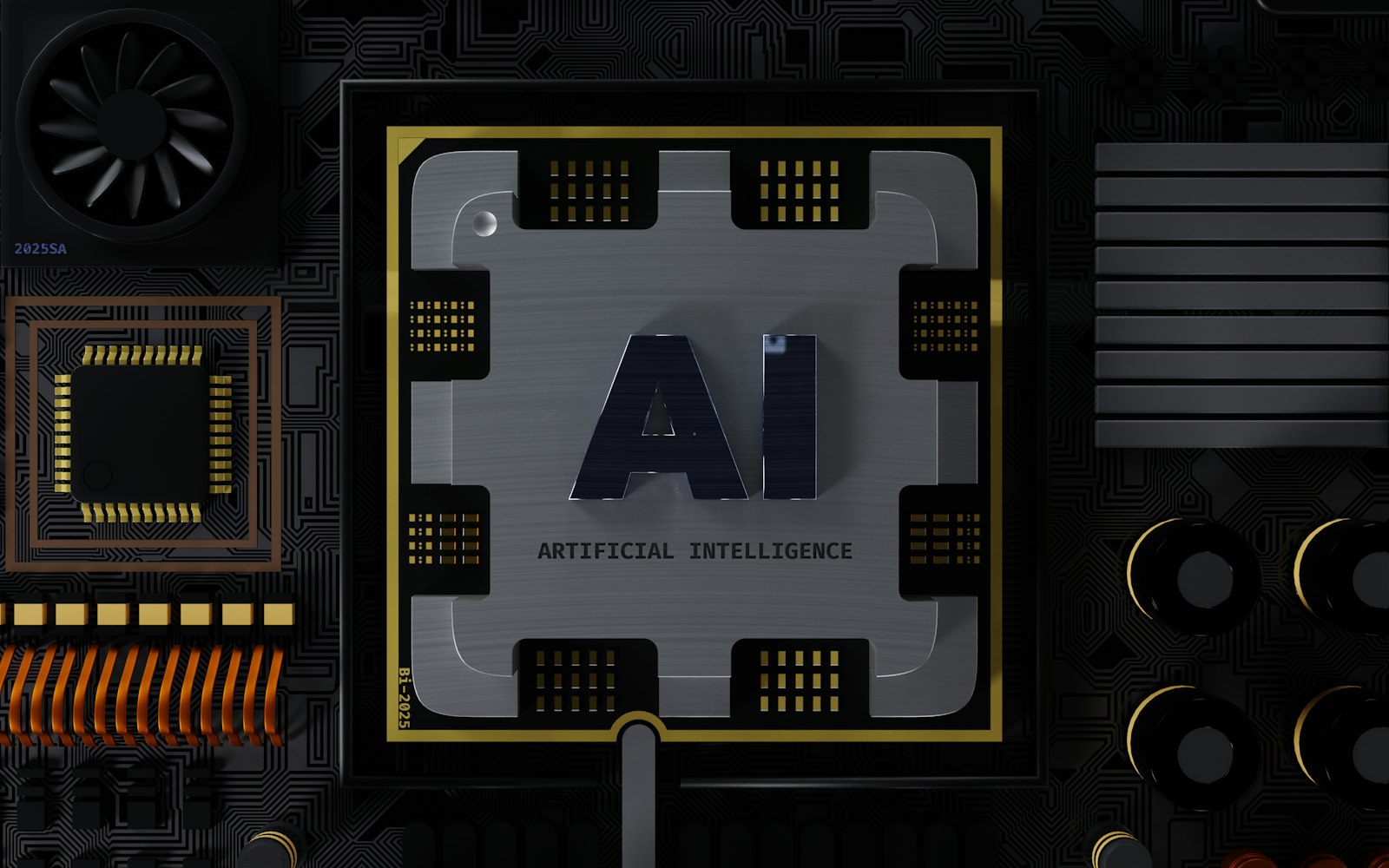 Chip de tecnologia representando as ferramentas usadas por uma agência de automação
