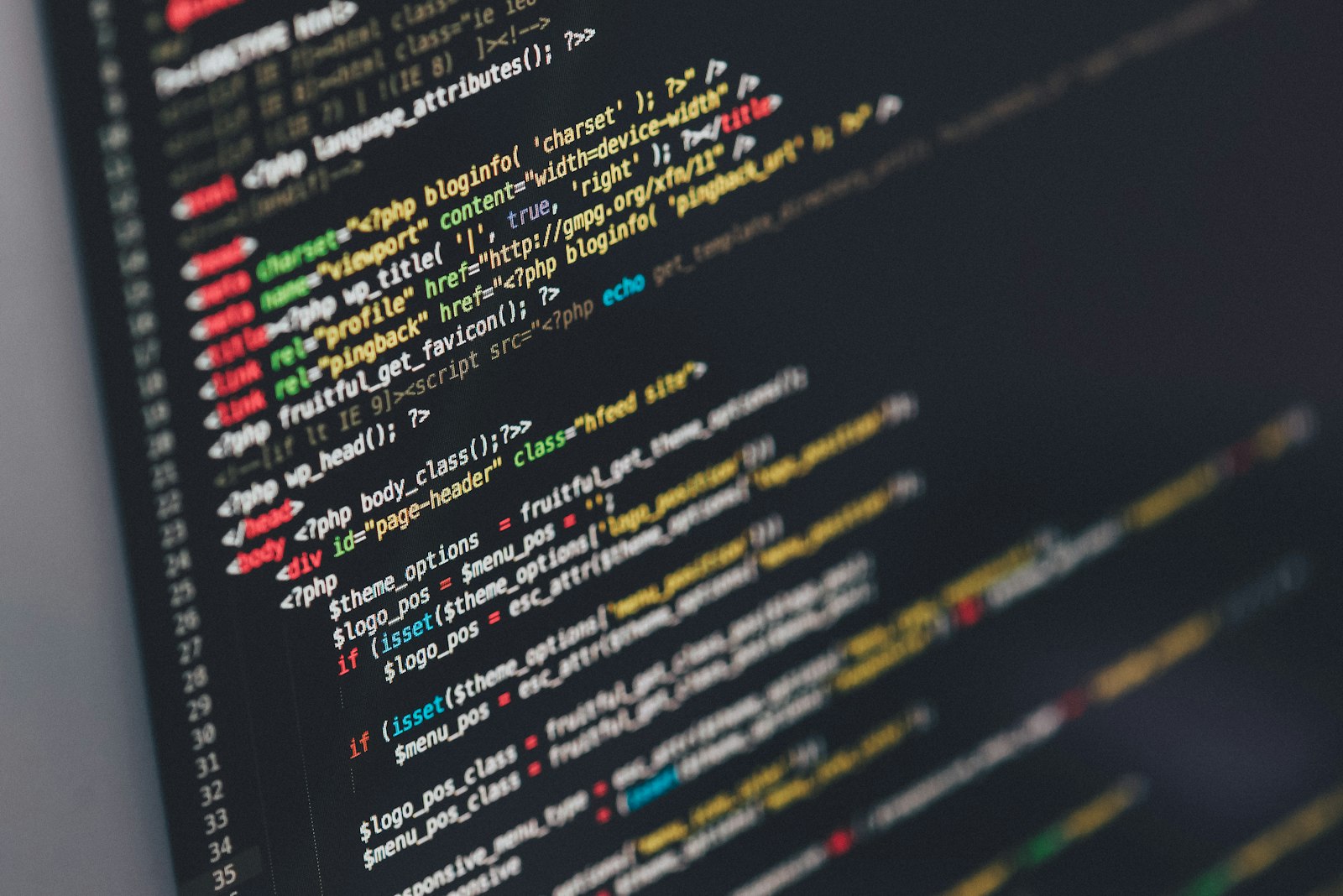 Código de programação em uma tela de computador