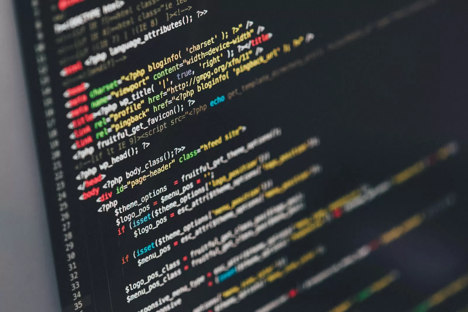 Código de programação em uma tela de computador